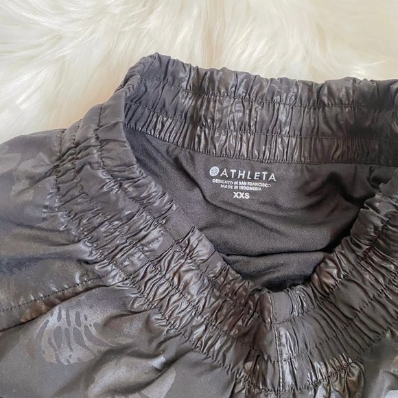 Athleta racer run short palm print 4.5" black XXS - Picture 4 of 8